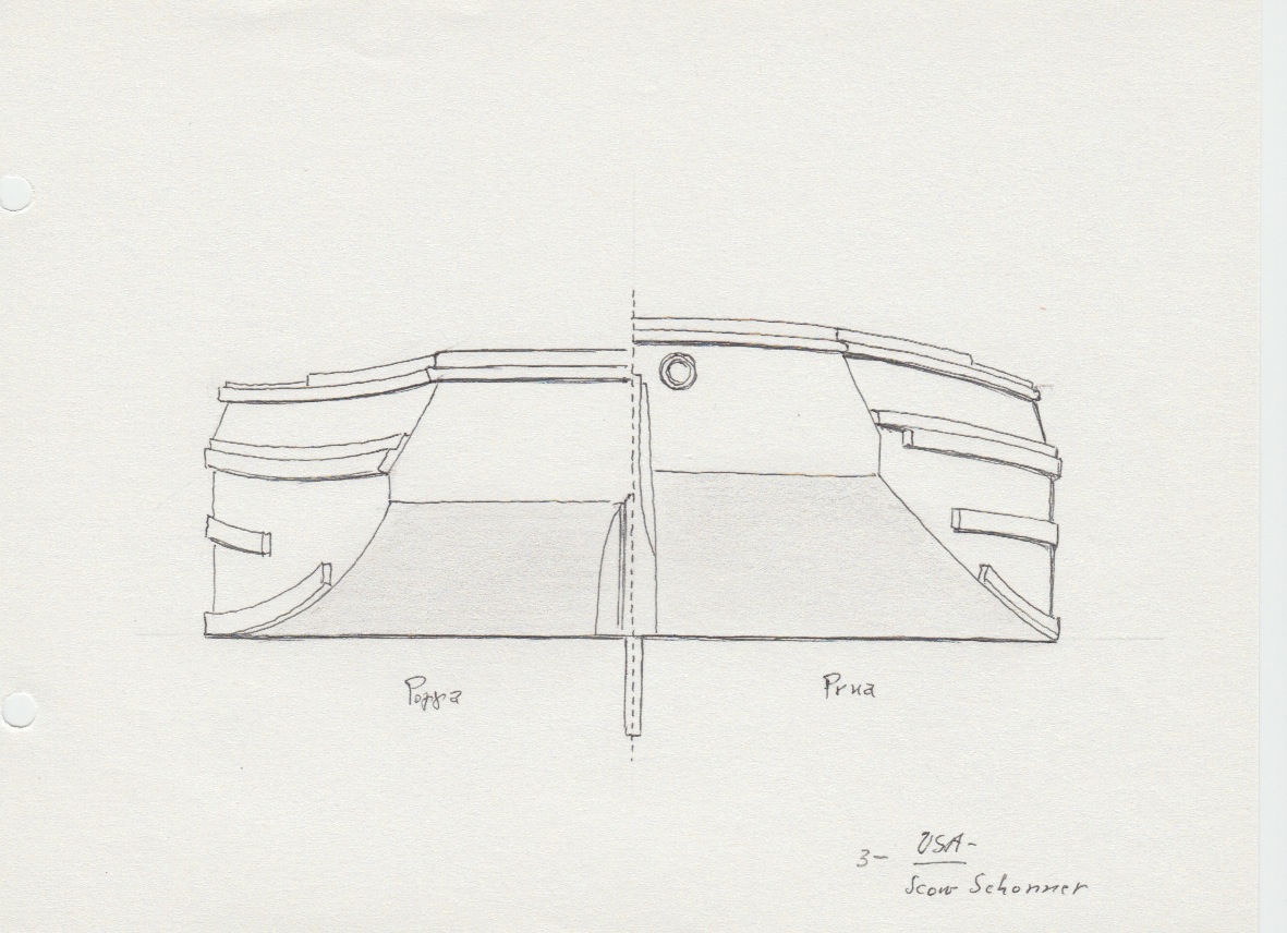 195 USA - Scow Schooner - poppa e prua
